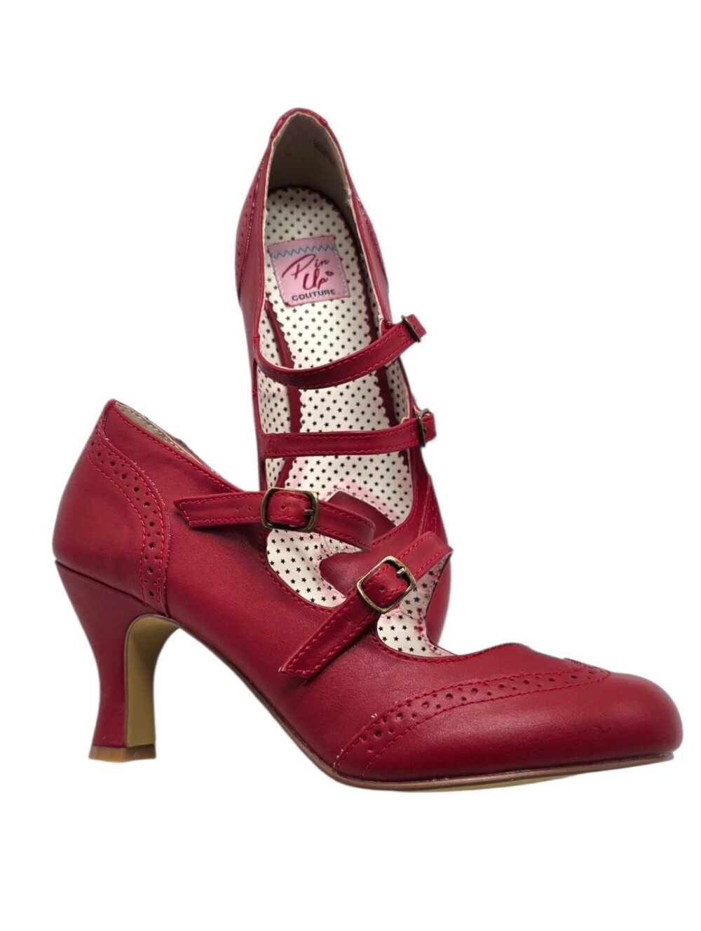Pin Up Couture Flapper Red Mary Jane Heels Womens Size 9 Vintage Inspired